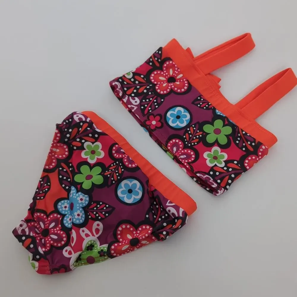 Penelope Mack Baby Swimsuit Bikini Floral Orange Two Piece 18‎ Months Girl Swim